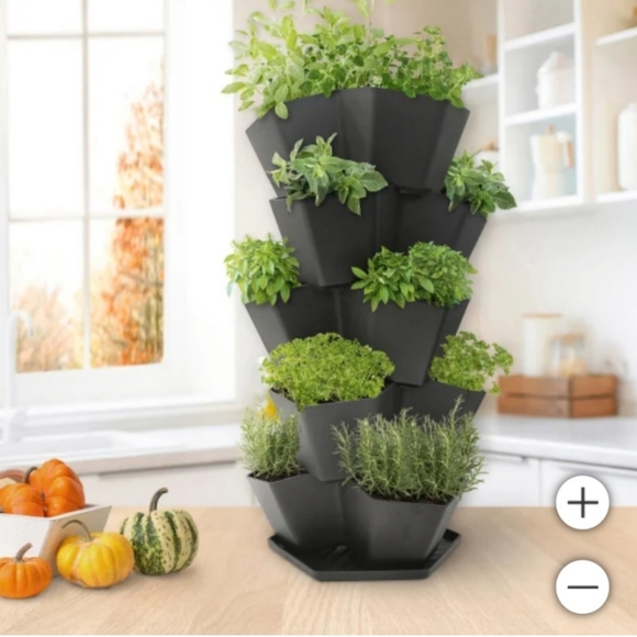 5-Tier Stackable Planter by Multy Stackable Gaden Tower for Flowers, Vegetables - Picture 2 of 7